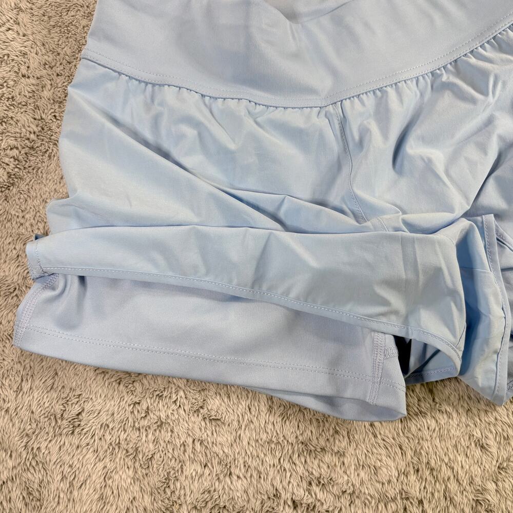 Goat USA Women's Woven Shorts Back Zip Pocket Performance Casual Blue Sz Medium - Picture 3 of 9